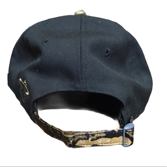 Black & Gold Miami Heat Strapback Hat - Picture 3 of 4